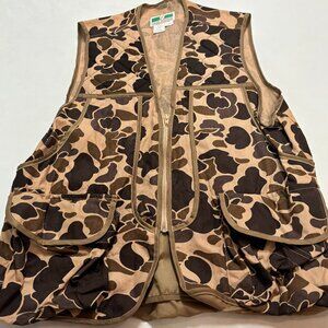 ~~Vintage Game Winner Camo Hunting Vest Mens M Canvas Fowl Duck Camouflage